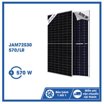 Tấm pin JA Solar 570Wp - JAM72S30 570/LR - Tấm pin năng lượng mặt trời