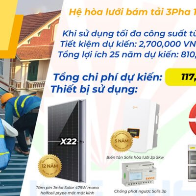 Combo lắp đặt trọn gói điện mặt trời 3P 10Kw hệ gia đình